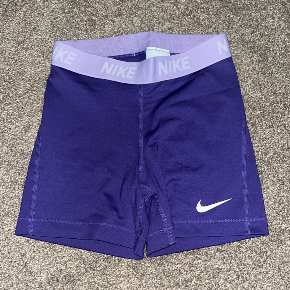 Nike pro purple dri fit shorts